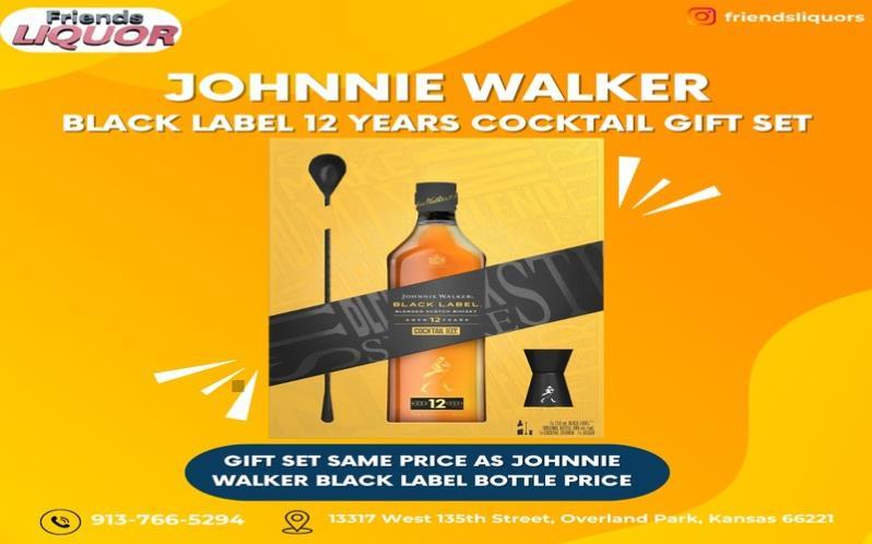 Johnnie Walker Black Label 12 Years Cocktail Gift Set 
